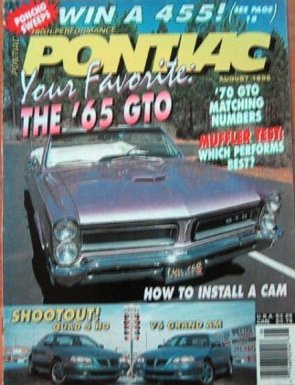 HIGH PERFORMANCE PONTIAC 1992 AUG - 10-SEC. LEMANS, '70 GTO TAGS&NUMBS*